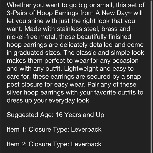 3 Piece Hoop Earring Set - Picture 3 of 4